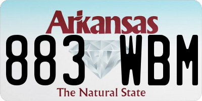 AR license plate 883WBM