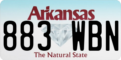 AR license plate 883WBN
