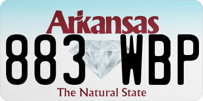 AR license plate 883WBP