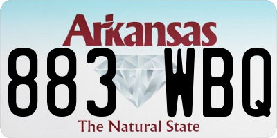 AR license plate 883WBQ