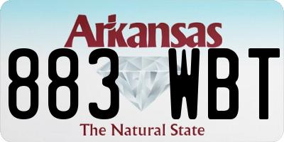 AR license plate 883WBT