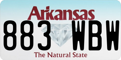 AR license plate 883WBW