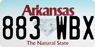 AR license plate 883WBX