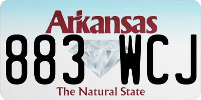 AR license plate 883WCJ
