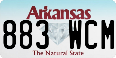AR license plate 883WCM