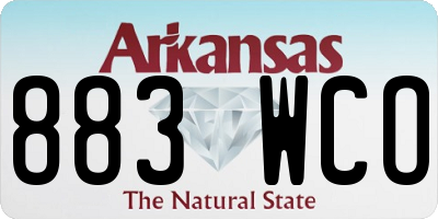 AR license plate 883WCO
