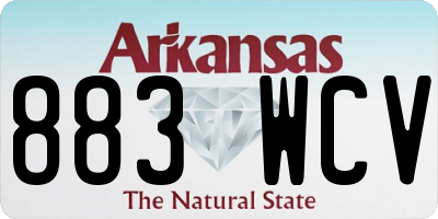 AR license plate 883WCV