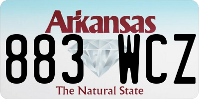 AR license plate 883WCZ