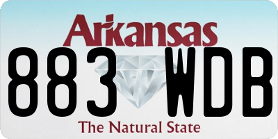 AR license plate 883WDB