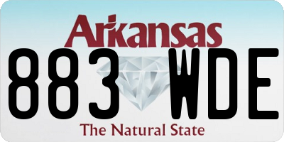 AR license plate 883WDE