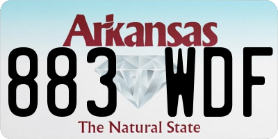 AR license plate 883WDF