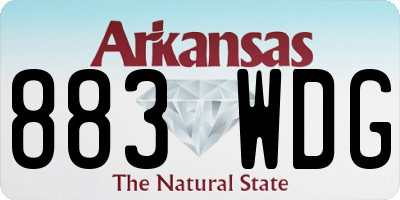 AR license plate 883WDG