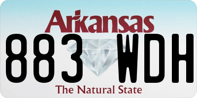 AR license plate 883WDH