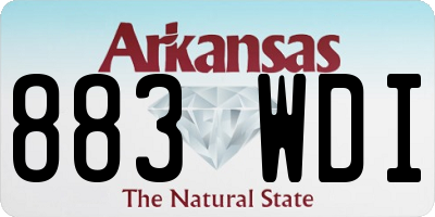 AR license plate 883WDI