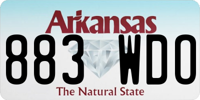 AR license plate 883WDO