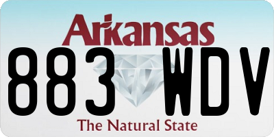 AR license plate 883WDV