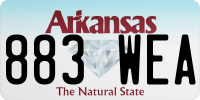 AR license plate 883WEA