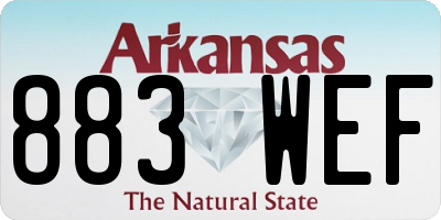 AR license plate 883WEF