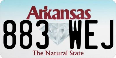 AR license plate 883WEJ