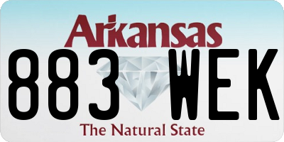 AR license plate 883WEK
