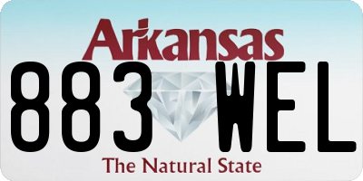 AR license plate 883WEL