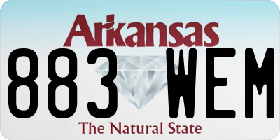 AR license plate 883WEM