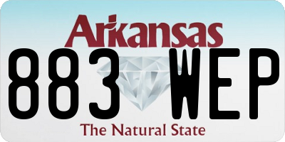 AR license plate 883WEP