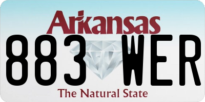 AR license plate 883WER