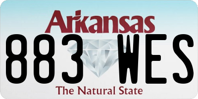 AR license plate 883WES
