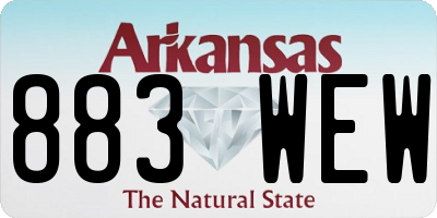 AR license plate 883WEW