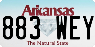 AR license plate 883WEY