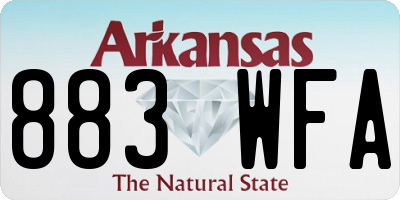 AR license plate 883WFA