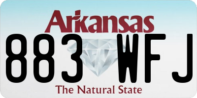 AR license plate 883WFJ