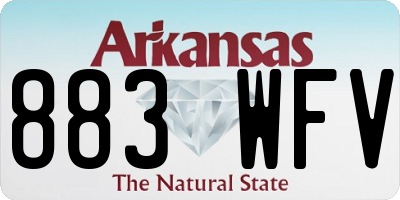 AR license plate 883WFV