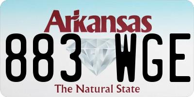 AR license plate 883WGE