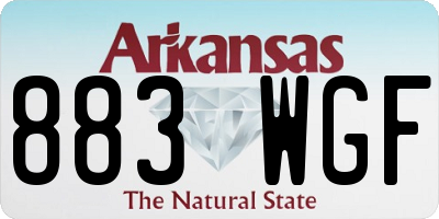 AR license plate 883WGF