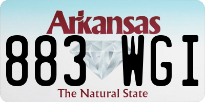 AR license plate 883WGI