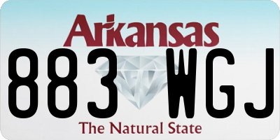 AR license plate 883WGJ