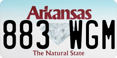 AR license plate 883WGM