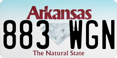 AR license plate 883WGN