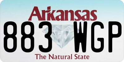 AR license plate 883WGP