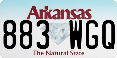 AR license plate 883WGQ
