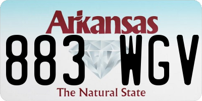 AR license plate 883WGV