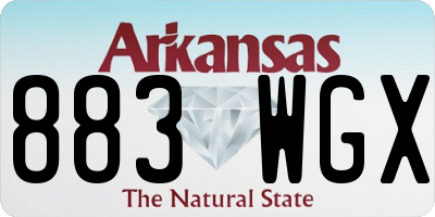 AR license plate 883WGX