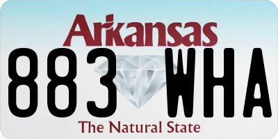 AR license plate 883WHA