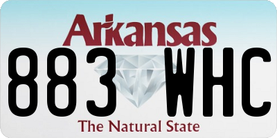 AR license plate 883WHC