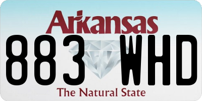 AR license plate 883WHD