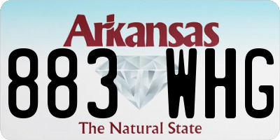 AR license plate 883WHG