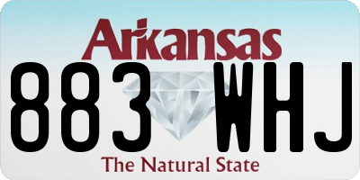 AR license plate 883WHJ