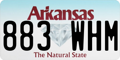 AR license plate 883WHM
